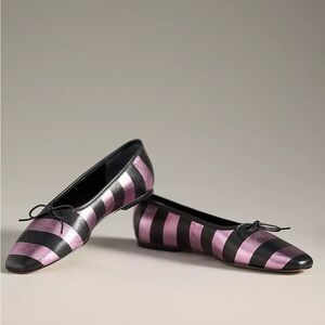 Maeve Black and Pink Striped Flats
